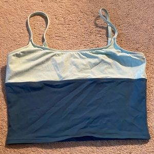J. Crew teal colorblock tankini top